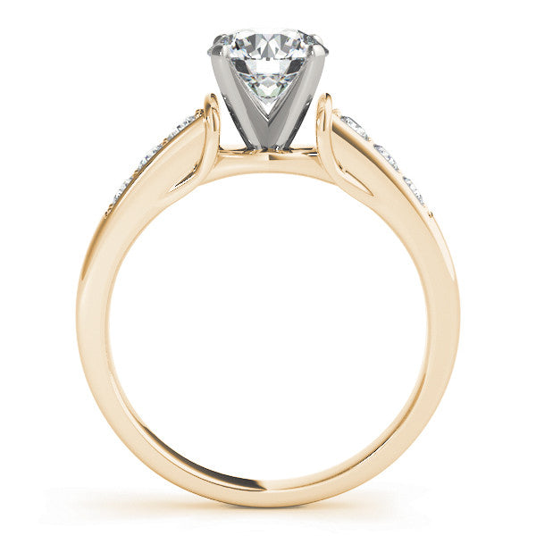 14K Yellow Gold Round Brilliant Diamond Engagement Ring With Channel Set Accents (1.25ctw)