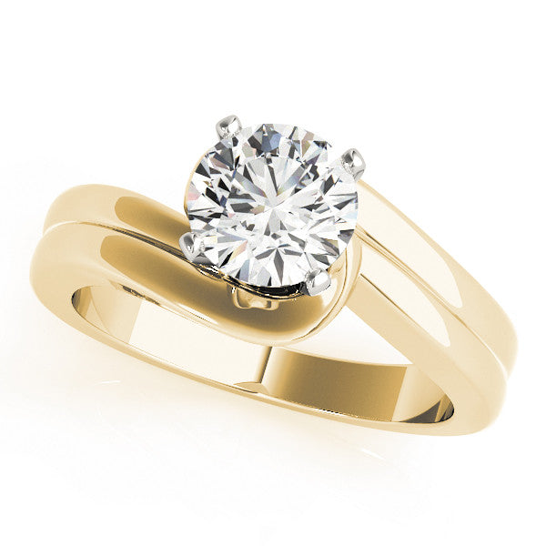 14K Yellow Gold Round Brilliant Diamond Double Bypass Engagement Ring (1ct)