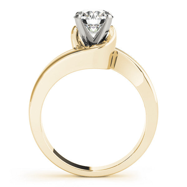 14K Yellow Gold Round Brilliant Diamond Double Bypass Engagement Ring (1ct)