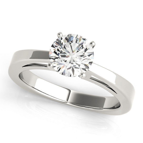 14K White Gold Round Brilliant Diamond Solitaire Engagement Ring (1ct)