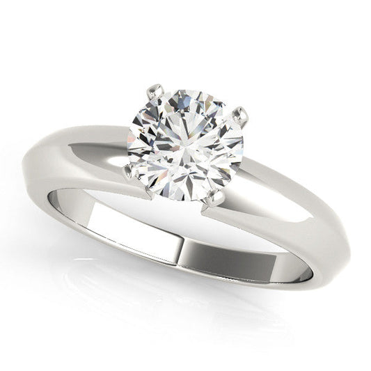 14K White Gold Round Brilliant Diamond Solitaire Engagement Ring (1ct)