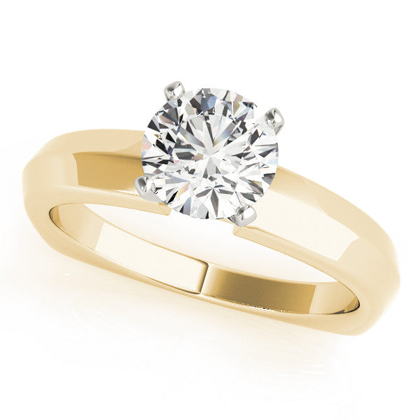 14K Yellow Gold Round Brilliant Diamond Solitaire Engagement Ring (1ct)