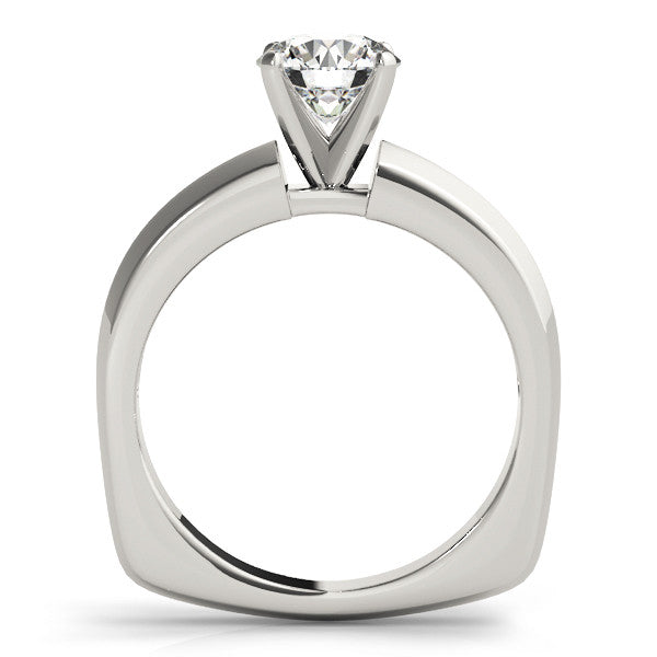 14K White Gold Round Brilliant Diamond Solitaire Engagement Ring (1ct)