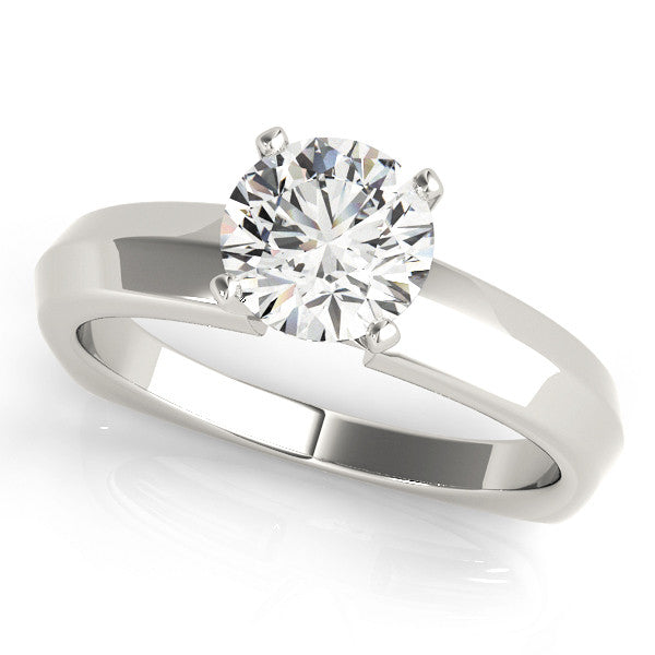 14K White Gold Round Brilliant Diamond Solitaire Engagement Ring (1ct)