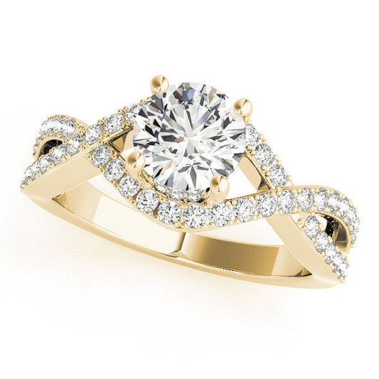 14K Yellow Gold Round Brilliant Diamond Double Hidden Halo Infinity Inspired Engagement Ring (1.50ctw) 