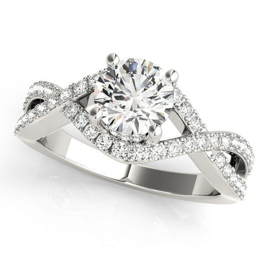 14K White Gold Round Brilliant Diamond Double Hidden Halo Infinity Inspired Engagement Ring (1.50ctw) 