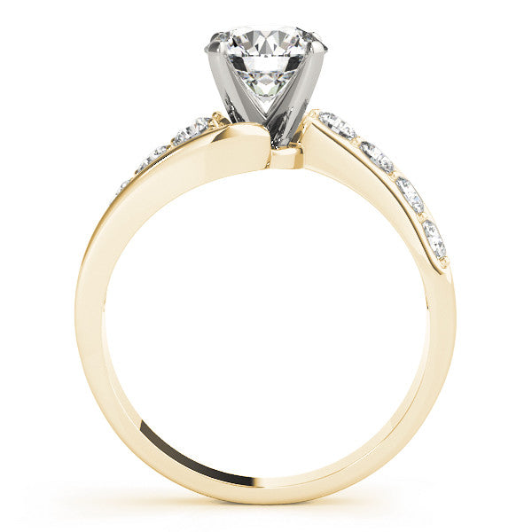 14K Yellow Gold Round Brilliant Diamond Bypass Engagement Ring With Pave Accents (1.33ctw)