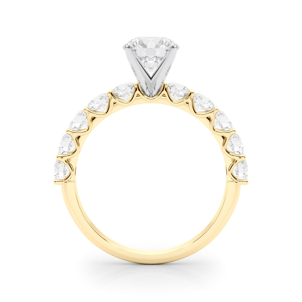 14K Yellow Gold Lab-Grown Round Brilliant Diamond Vintage Inspired Engagement Ring