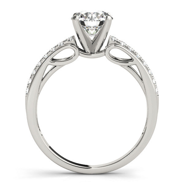 14K White Gold Round Brilliant Diamond Engagement Ring With Channel Set Accents (1.17ctw)