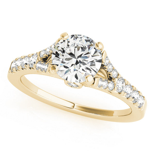 14K Yellow Gold Lab-Grown Round Brilliant Diamond Split Shank Engagement Ring - Options Available