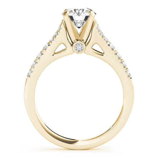 14K Yellow Gold Lab-Grown Round Brilliant Diamond Split Shank Engagement Ring - Options Available