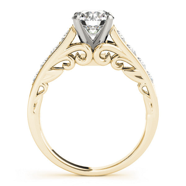 14K Yellow Gold Round Brilliant Diamond Engagement Ring With Channel Set Accents (1.50ctw)