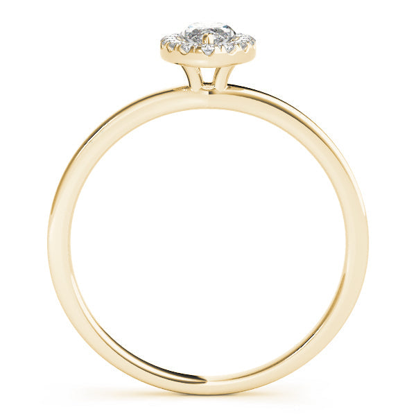 14K Yellow Gold Marquise Diamond Halo Engagement Ring (1.12ctw) 