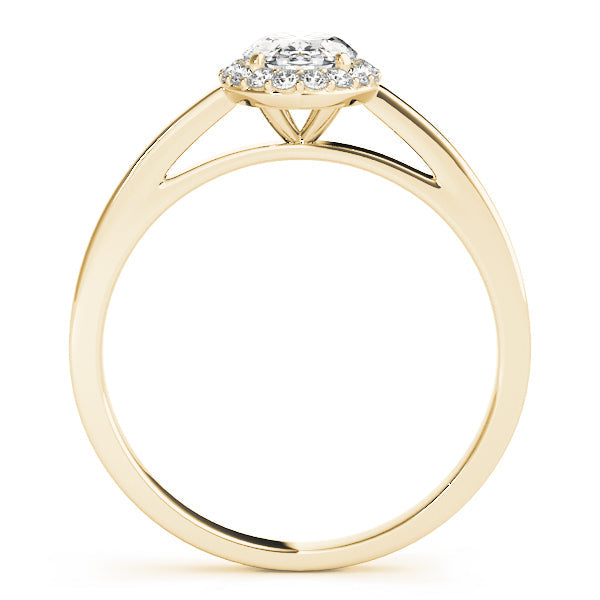 14K Yellow Gold Oval Brilliant Diamond Halo Engagement Ring (1.15ctw)