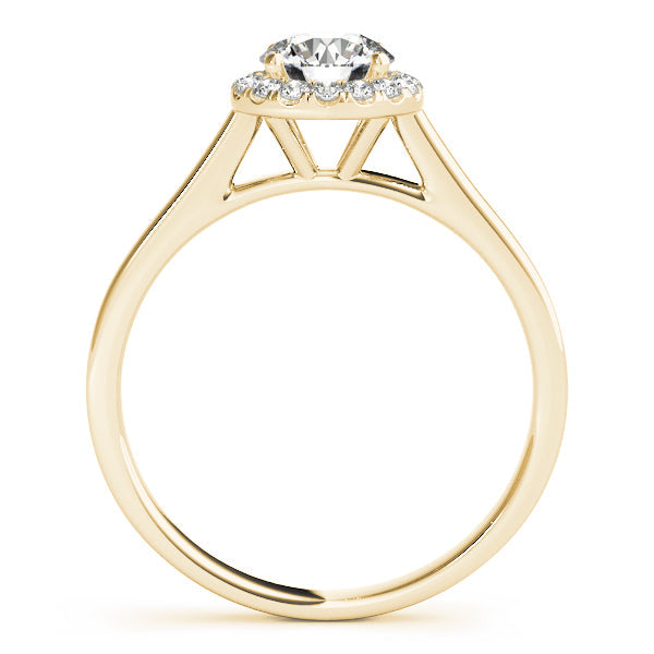 14K Yellow Gold Round Brilliant Diamond Halo Engagement Ring (1.10ctw) 