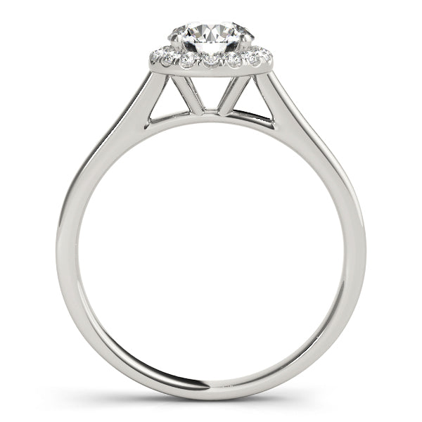 14K White Gold Round Brilliant Diamond Halo Engagement Ring (1.10ctw)