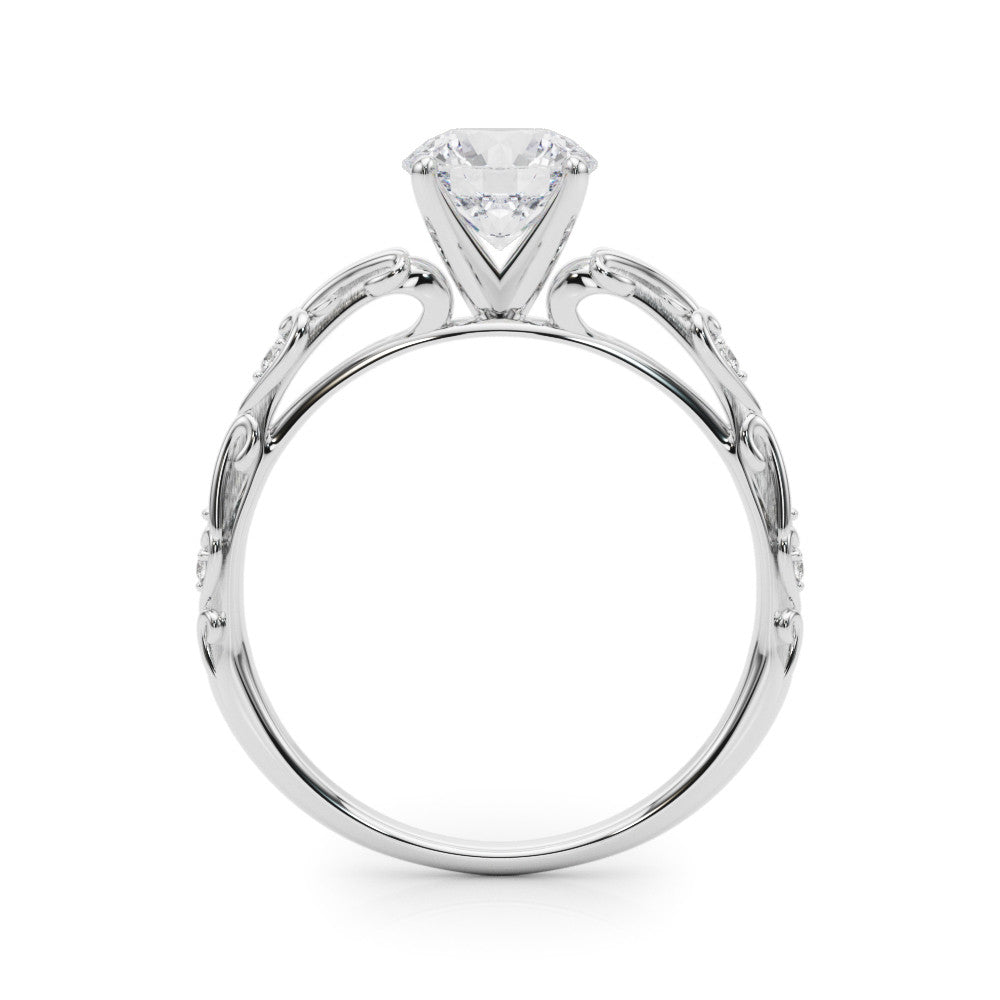 14K White Gold Round Brilliant Diamond Vintage Inspired Engagement Ring (1.05ctw) 