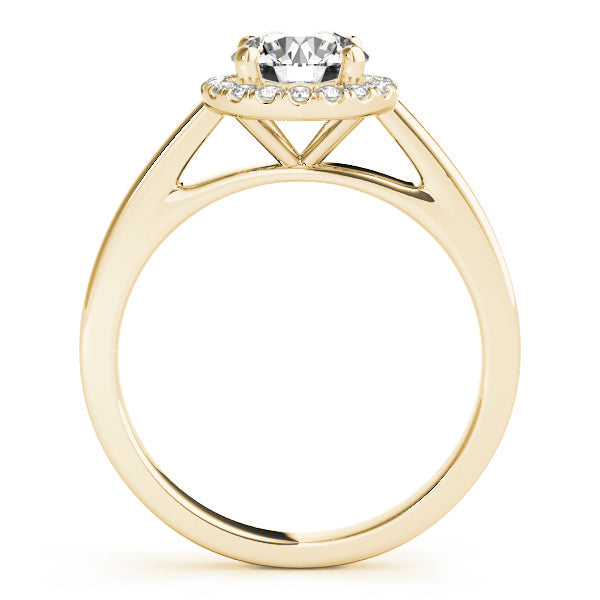 14K Yellow Gold Round Brilliant Diamond Halo Engagement Ring (1.10ctw) 