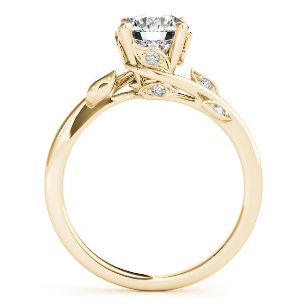 14K Yellow Gold Lab-Grown Round Brilliant Diamond Vine Inspired Engagement Ring - Options Available