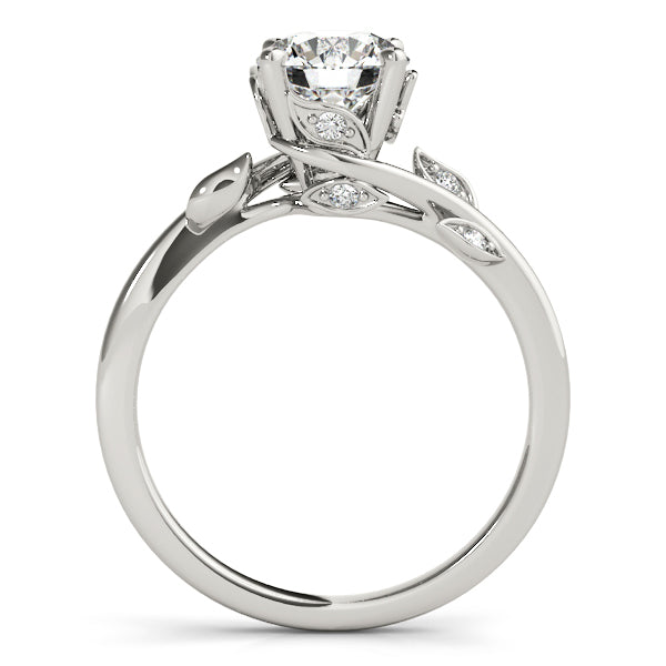 14K White Gold Round Brilliant Diamond Vine Inspired Engagement Ring (1.05ctw) 