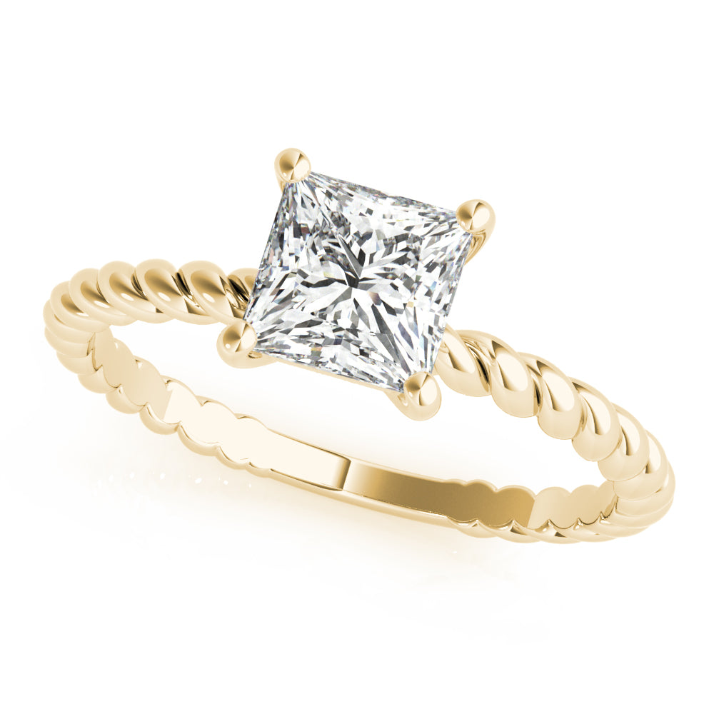 14K Yellow Gold Princess Cut Diamond Twisted Shank Solitaire Engagement Ring (1ct)