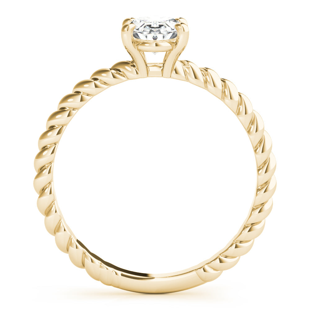 14K Yellow Gold Oval Diamond Twisted Shank Solitaire Engagement Ring (1ct) 