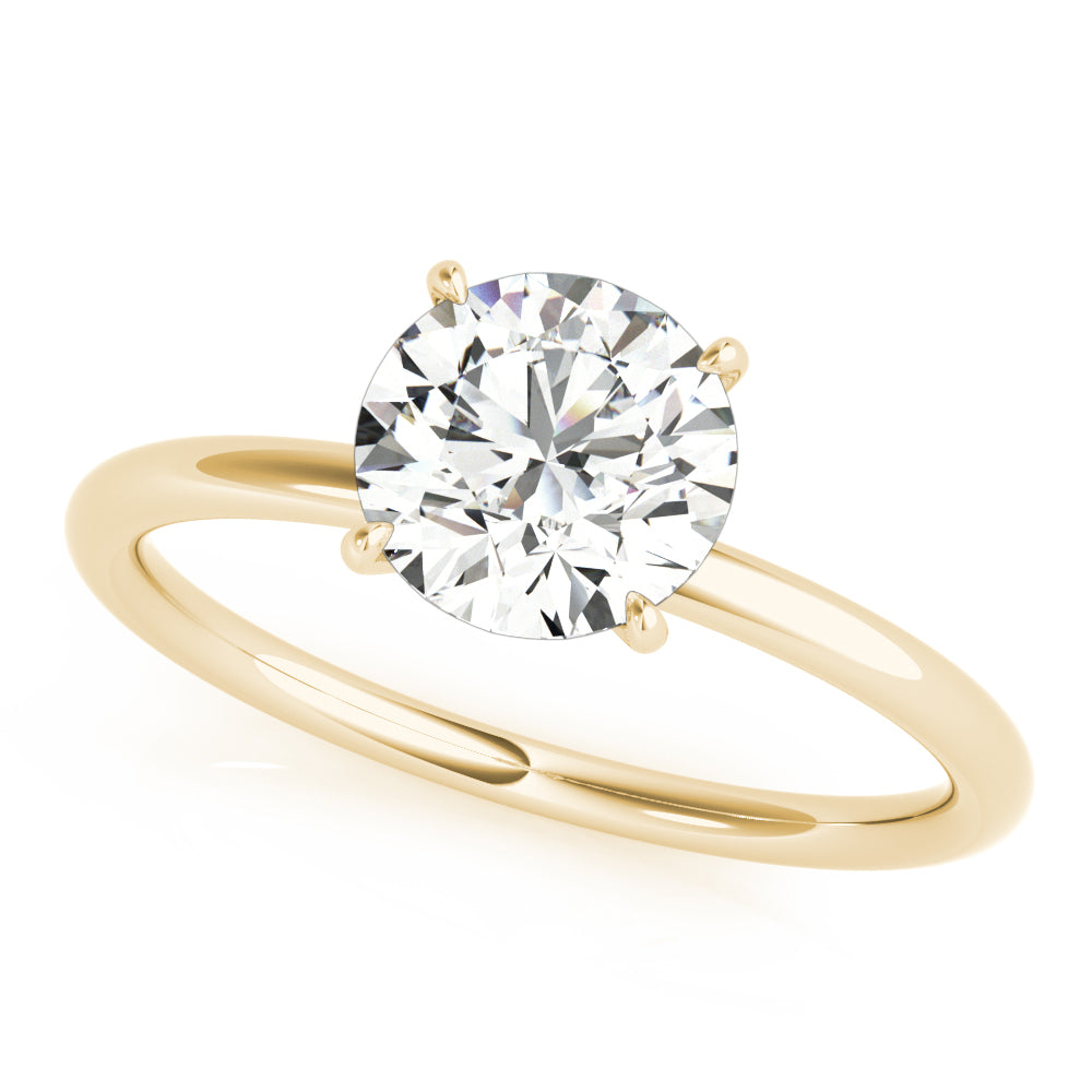 14K Yellow Gold Round Brilliant Diamond Hidden Halo Engagement Ring (1.05ctw)