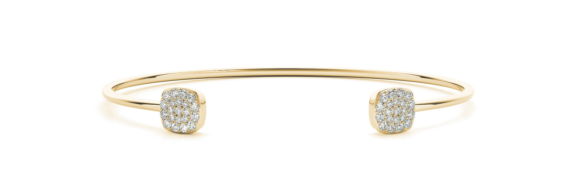 14K Yellow Gold Negative Space Pave Diamond Bangle (.30ctw)