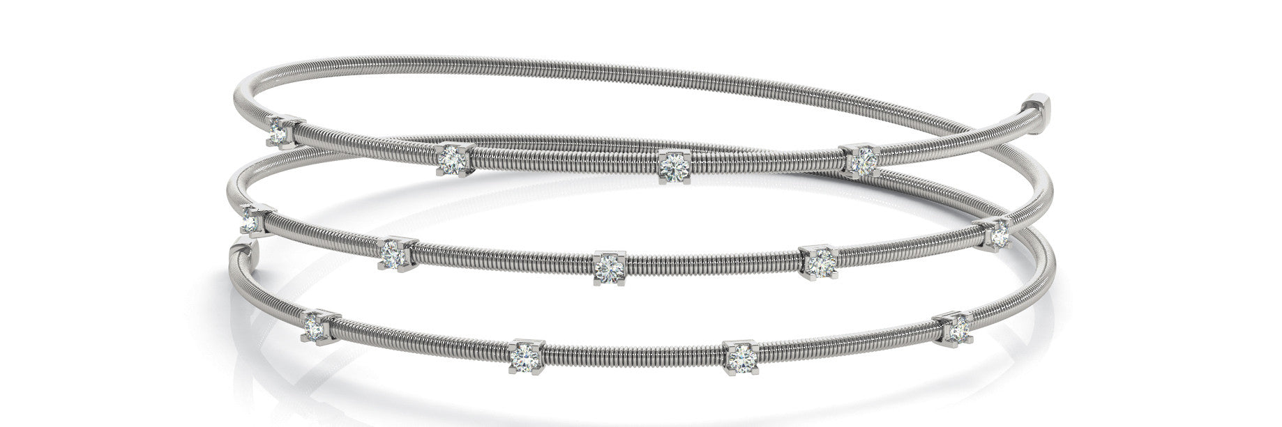 14K White Gold Wrap Cuff With Diamond Accents (.30ctw)