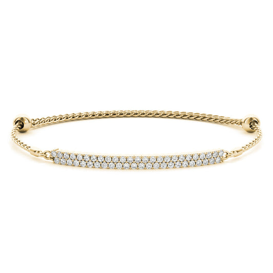 14K Yellow Gold Pave Diamond Adjustable Fashion Bracelet (.50ctw)