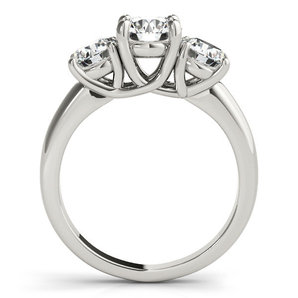 14K White Gold Round Brilliant Three Stone Diamond Engagement Ring (1.50ctw)