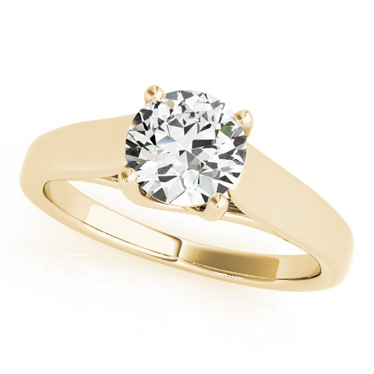 14K Yellow Gold Round Brilliant Diamond Trellis Solitaire Engagement Ring (1ct) 