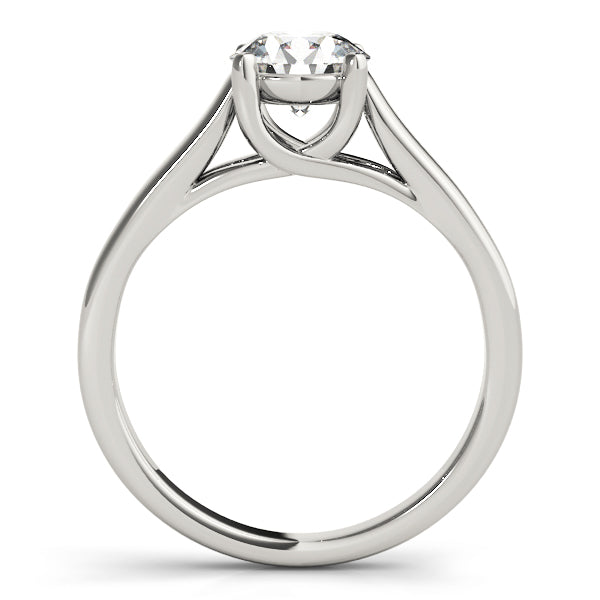 14K White Gold Round Brilliant Diamond Trellis Solitaire Engagement Ring (1ct) 