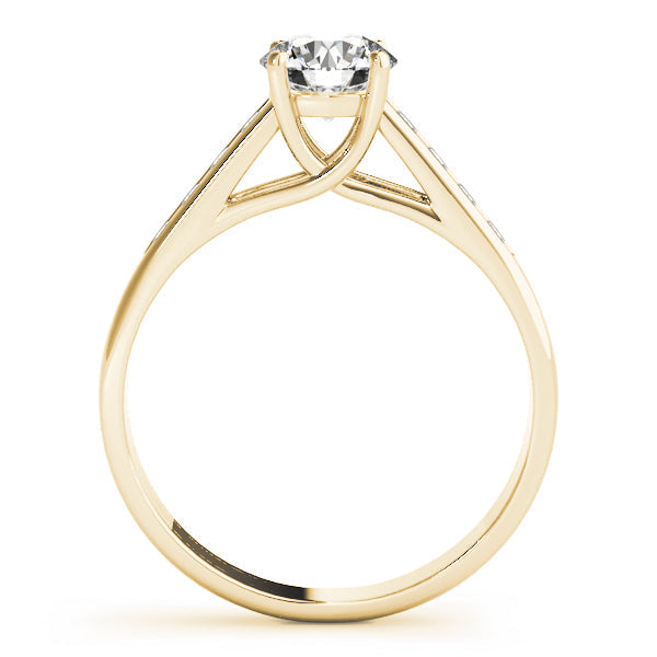 14K Yellow Gold Round Brilliant Trellis Engagement Ring With Channel Set Diamond Accents (1.12ctw) 