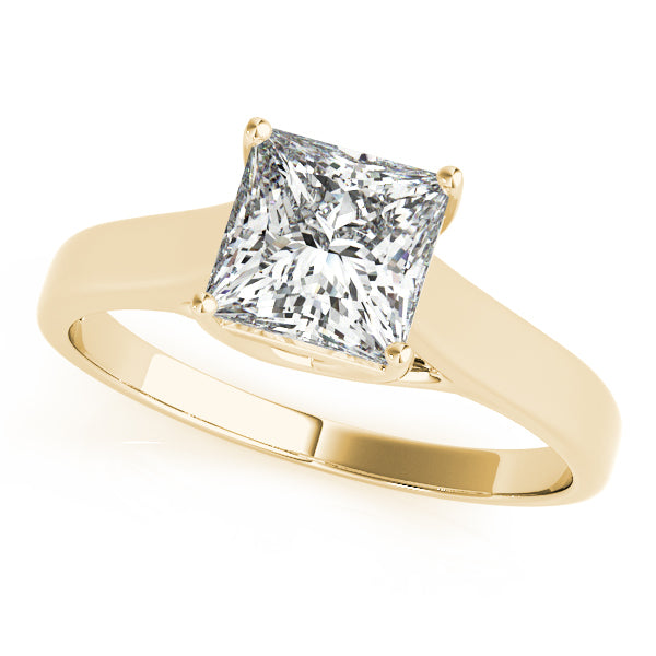 14K Yellow Gold Princess Cut Diamond Trellis Solitaire Engagement Ring (1ct)