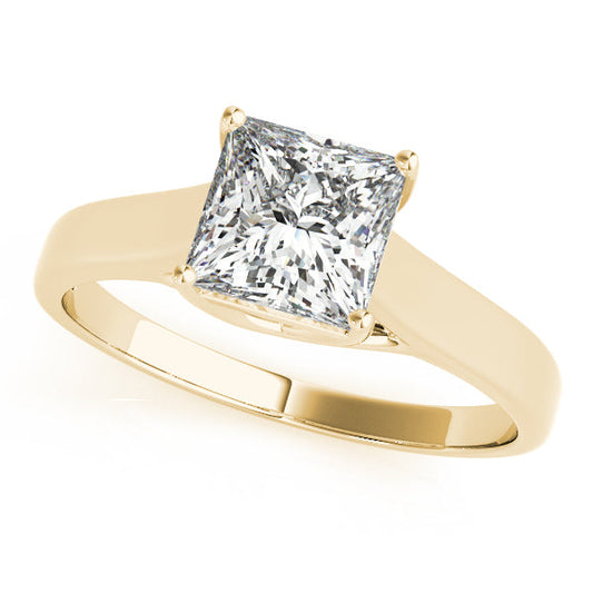 14K Yellow Gold Princess Cut Diamond Trellis Solitaire Engagement Ring (1ct)