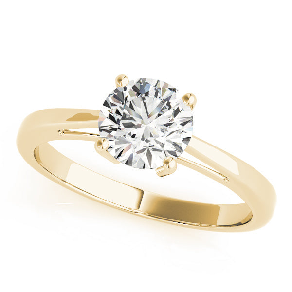 14K Yellow Gold Round Brilliant Diamond Open Gallery Solitaire Ring (1ct) 