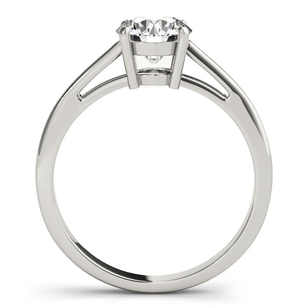 14K White Gold Round Brilliant Diamond Open Gallery Solitaire Ring (1ct) 