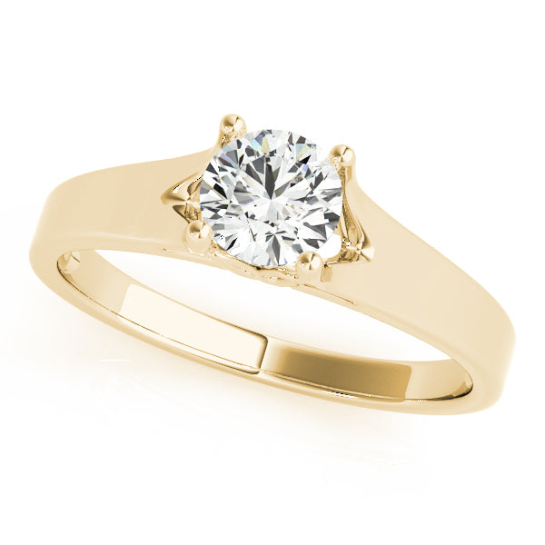 14K Yellow Gold Round Brilliant Split Shank Solitaire Engagement Ring (1ct) 