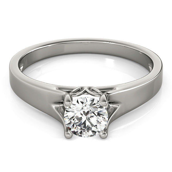 14K White Gold Round Brilliant Split Shank Solitaire Engagement Ring (1ct)