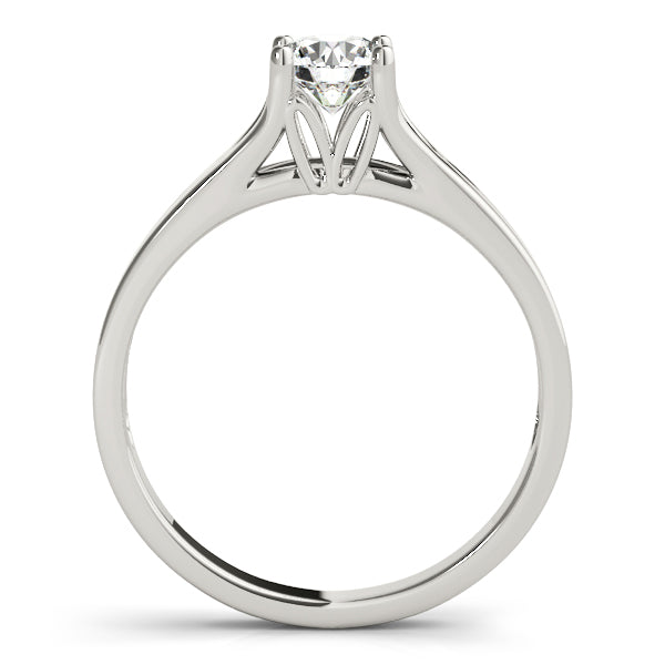 14K White Gold Round Brilliant Split Shank Solitaire Engagement Ring (1ct)