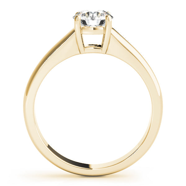 14K Yellow Gold Round Brilliant Diamond Basket Set Solitaire Engagement Ring (1ct) 