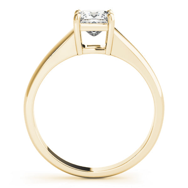 14K Yellow Gold Princess Cut Basket Set Diamond Solitaire (1ct) 