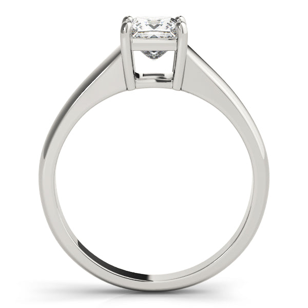 14K White Gold Princess Cut Basket Set Diamond Solitaire (1ct) 