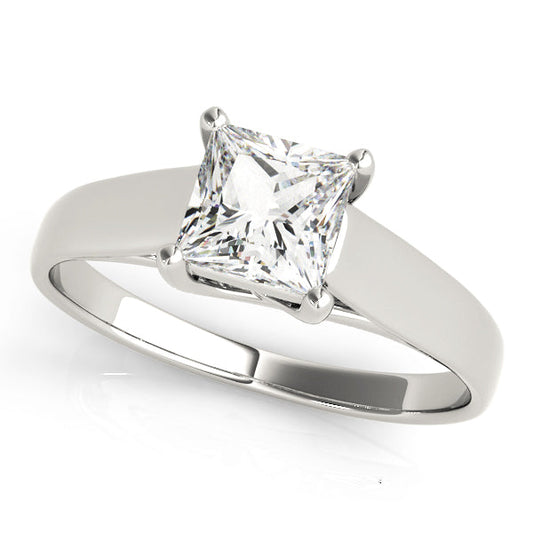 14K White Gold Princess Cut Diamond Trellis Solitaire Engagement Ring (1ct)