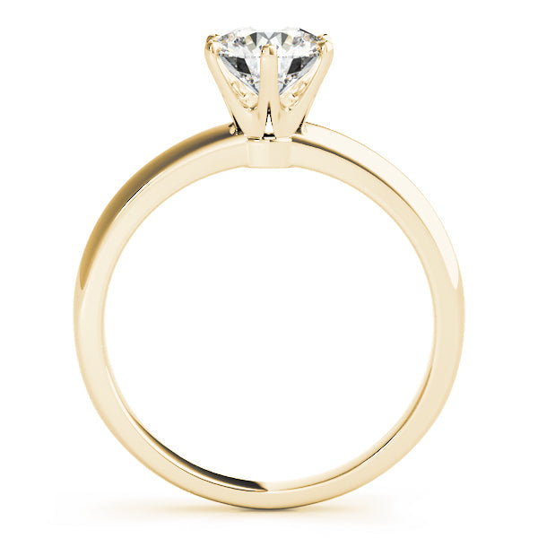 14K Yellow Gold Round Brilliant Six Prong Diamond Solitaire Engagement Ring (1ct) 