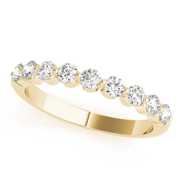 14K Yellow Gold Round Brilliant Diamond Shared Prong Wedding Ring (.50ctw) 