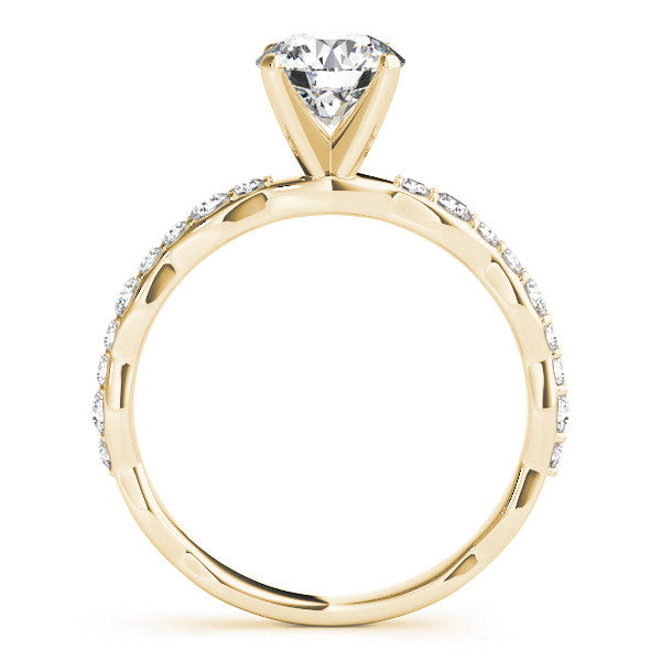 14K Yellow Gold Lab-Grown Round Brilliant Diamond Engagement Ring With Accents - Options Available