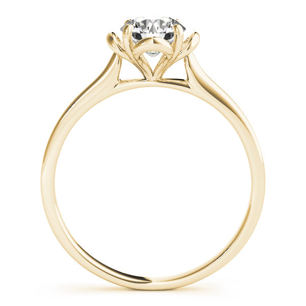 14K Yellow Gold Round Brilliant Floral Inspired Solitaire Engagement Ring (1ct) 