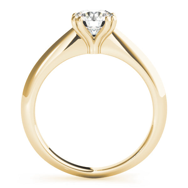 14K Yellow Gold Round Brilliant Double Prong Knife Edge Solitaire Ring (1ct)